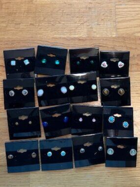 Earring Bundle 16 Pairs Stud Mix Colorful Everyday Jewelry Lot Bulk Value